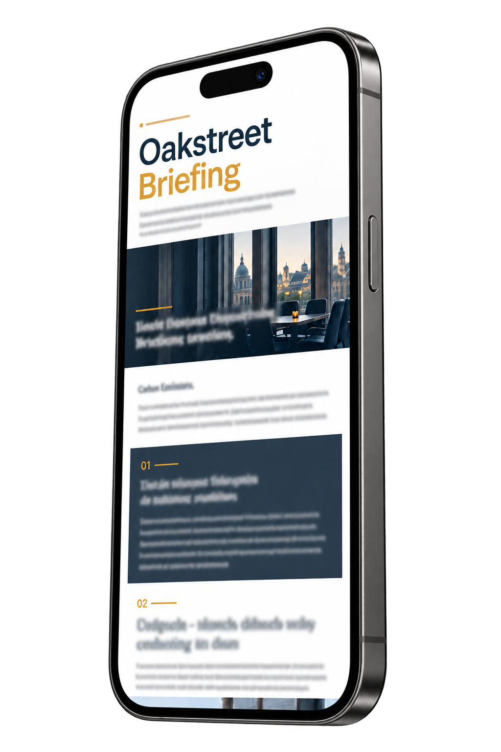 Oakstreet Briefing Newsletter auf dem Smartphone